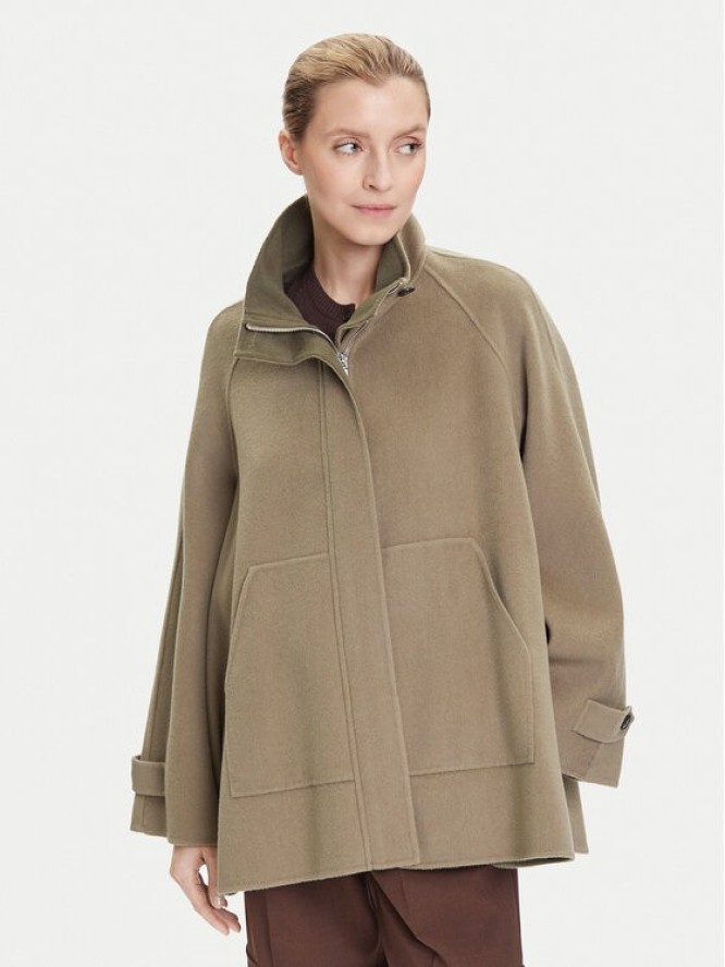 MAX&Co. Płaszcz wełniany Letizia 2526086071200 Zielony Oversize