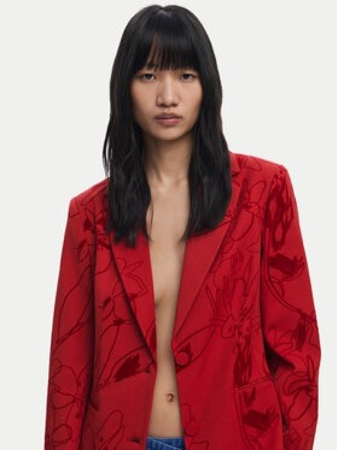 Desigual Marynarka Flockarty 25WWEW19 Czerwony Regular Fit