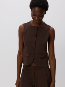 Garniturowa kamizelka - brązowy