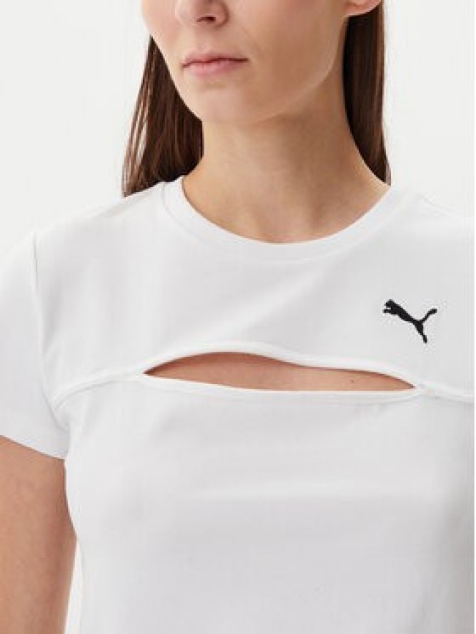Puma T-Shirt Ess Cut-Out 631164 Biały Slim Fit