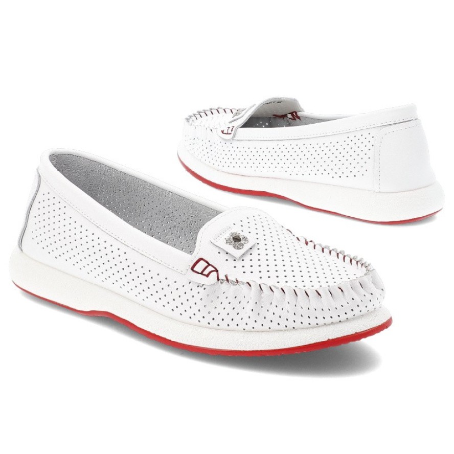 Białe Mokasyny S.Barskie Wygodne Obuwie Damskie