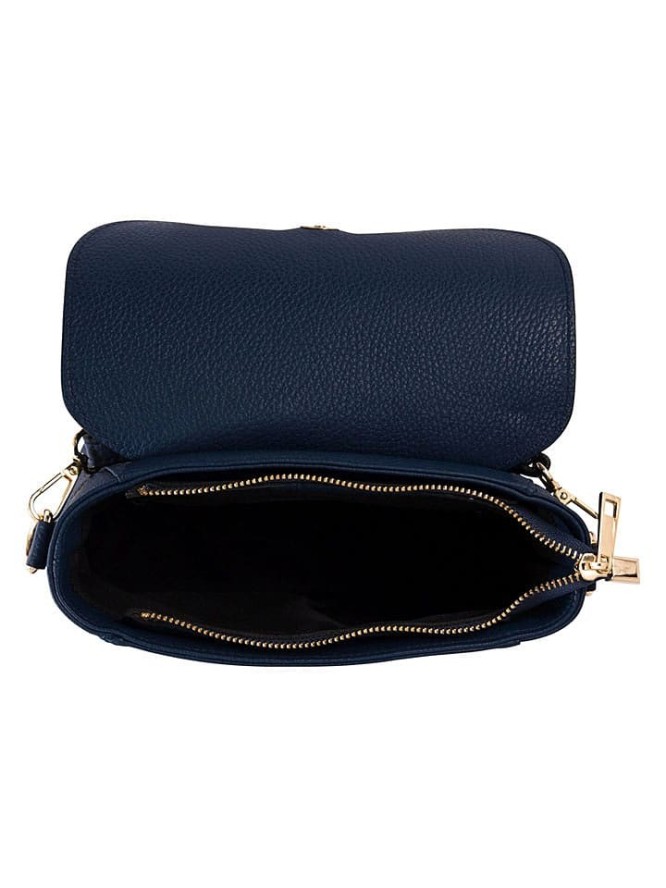 Pia Sassi Skórzana torebka "La Marmora" w kolorze granatowym - 25 x 19 x 8 cm rozmiar: onesize