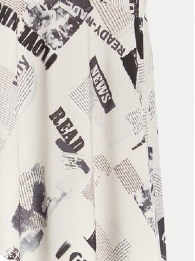 Desigual Spódnica midi Breaking News 25WWFK07 Biały Regular Fit