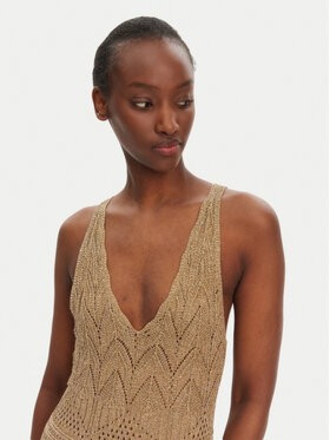 TWINSET Sukienka dzianinowa 251TT3198 Beżowy Slim Fit