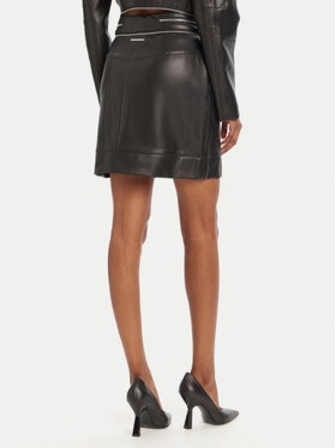 KARL LAGERFELD Spódnica z imitacji skóry A3W12014 Czarny Regular Fit