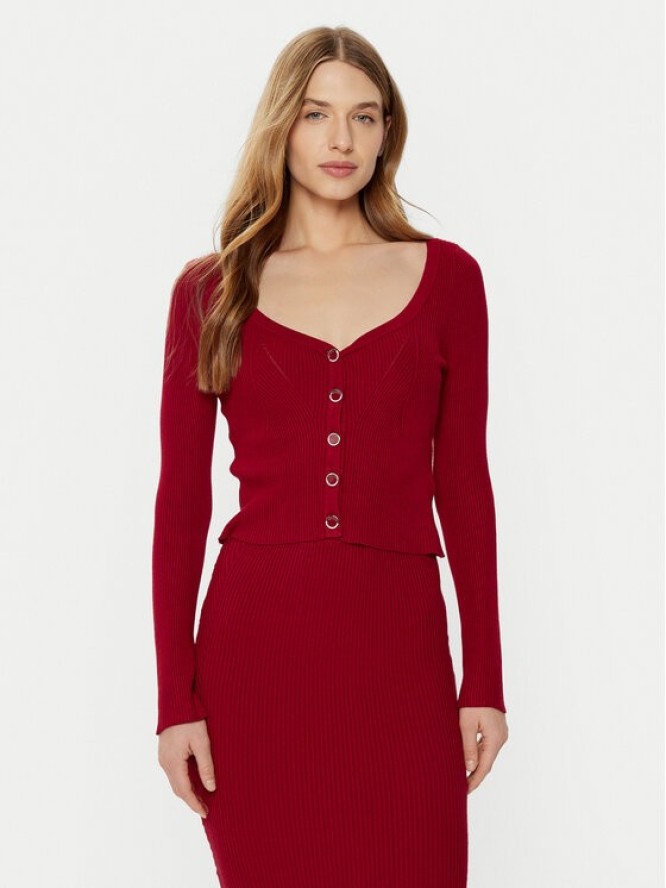 Guess Kardigan W5RR08 Z2V62 Czerwony Regular Fit