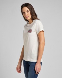 DAMSKI T-SHIRT LEE CREW NECK TEE ECRU L41LYGNQ 112109069