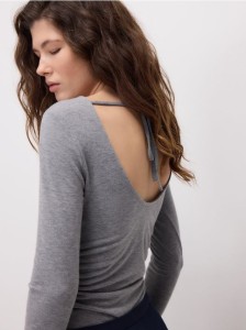 Longsleeve z wiskozą - jasnoszary