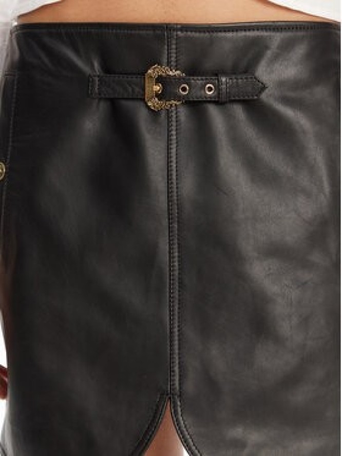 Versace Jeans Couture Spódnica skórzana 78HAEP02 Czarny Regular Fit
