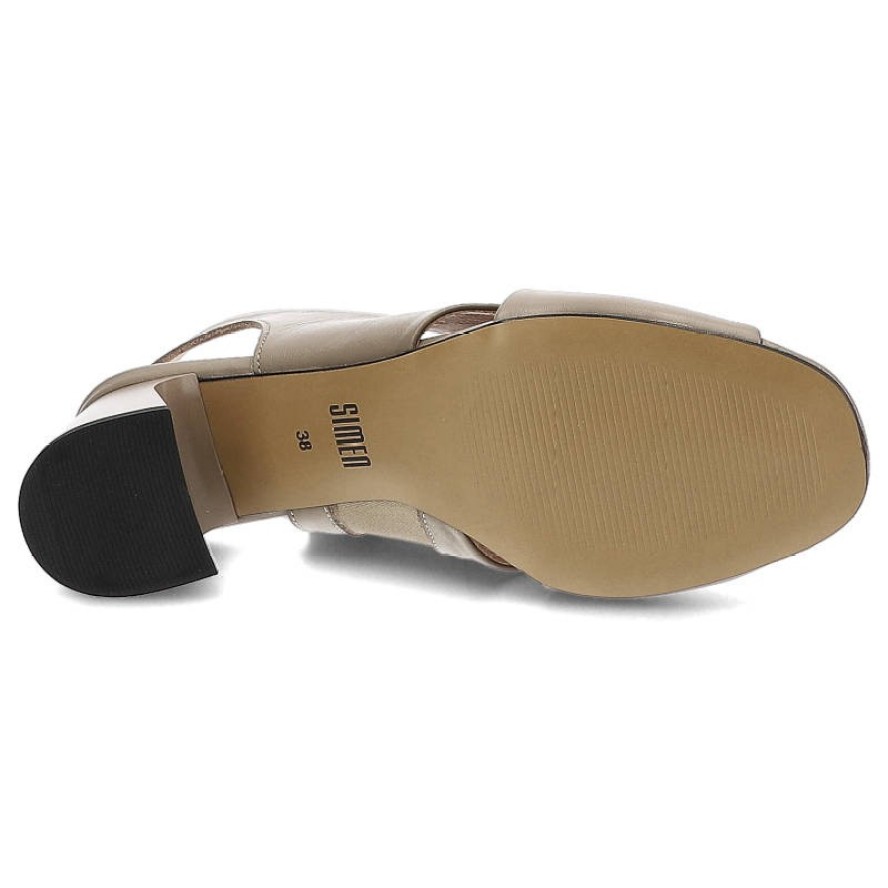 Beżowe Sandały Simen Eleganckie Skórzane Buty