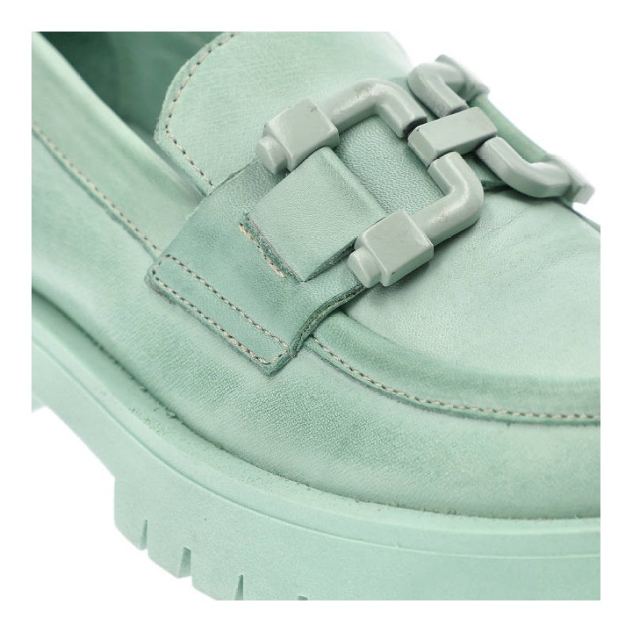 Zielone Mokasyny Venezia Stylowe Buty Damskie