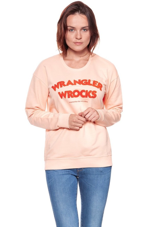BLUZA WRANGLER DAMSKA WROCKS SWEAT PEACH PARFAIT W601OHYUD 112130375