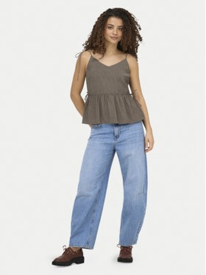 ONLY Top Nele 15370325 Beżowy ciemny Regular Fit