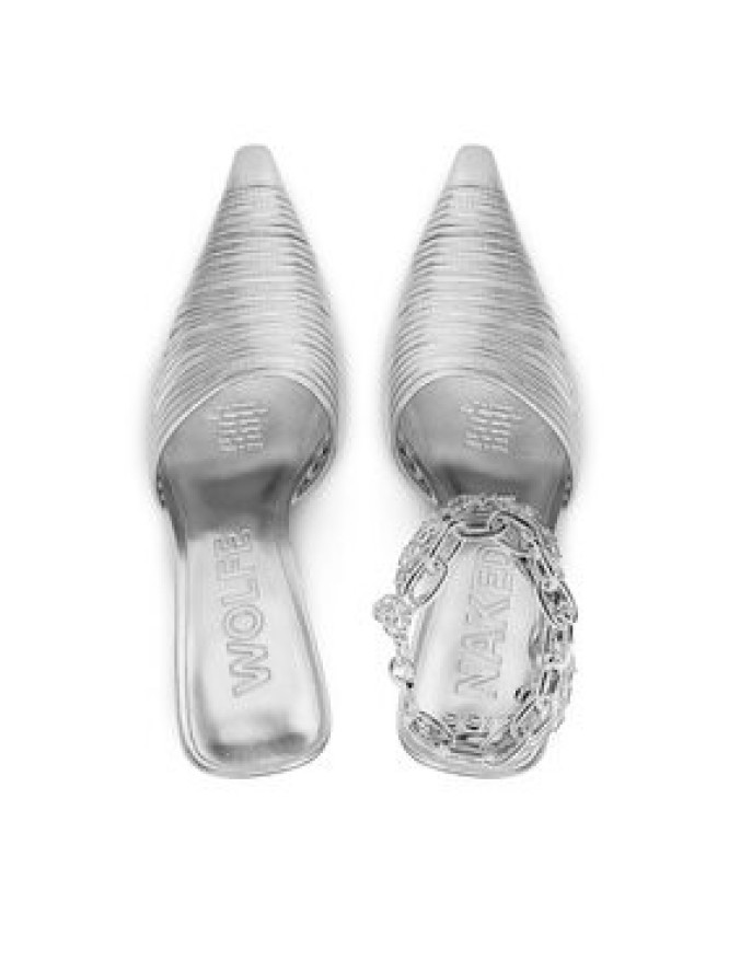 Naked Wolfe Klapki Chromed 00078 Srebrny