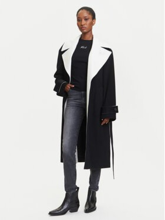 KARL LAGERFELD Płaszcz wełniany A3W15010 Czarny Regular Fit