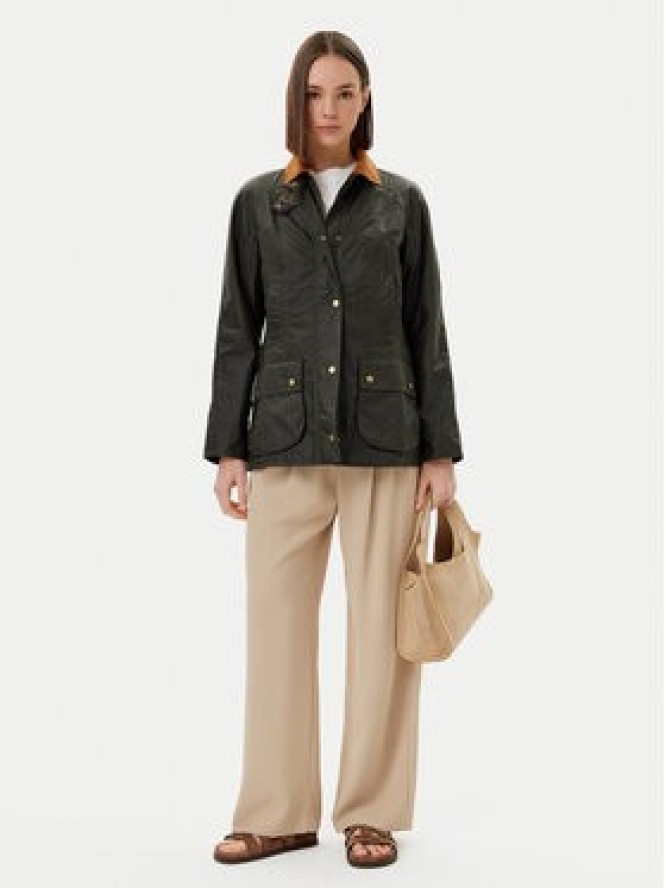 Barbour Kurtka przejściowa Beadnell Wax LWX0827OL51 Zielony Regular Fit