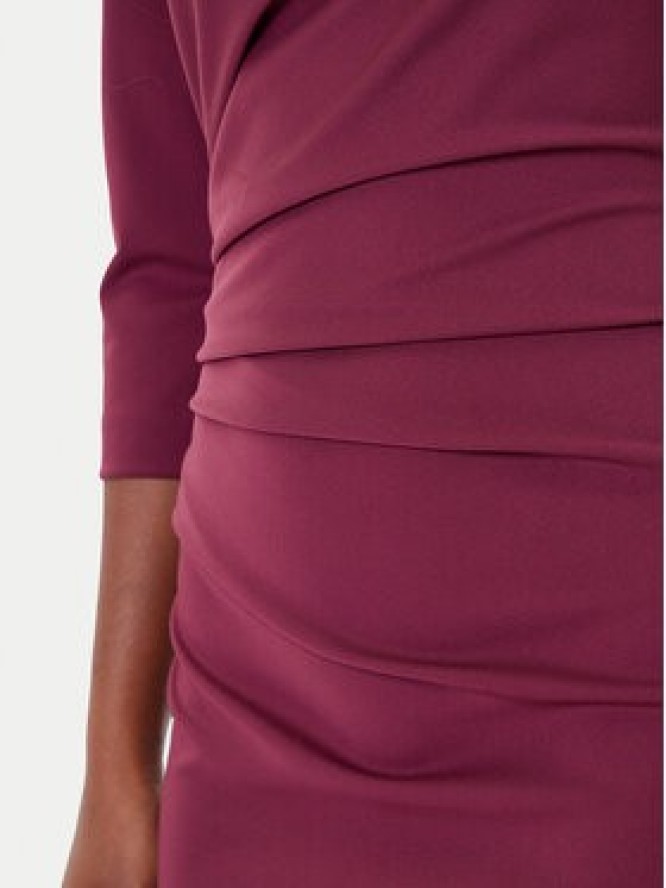 Rinascimento Sukienka koktajlowa CFC0126154003 Bordowy Slim Fit
