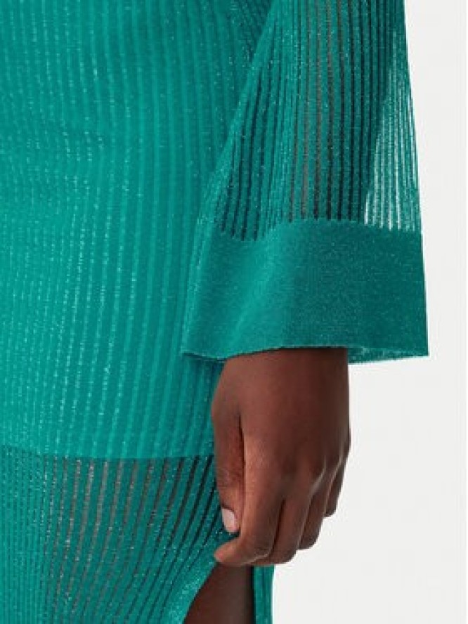 Simona Corsellini Sukienka dzianinowa P25CPABO0201 Turkusowy Regular Fit