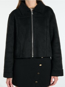 Kurtka teddy - czarny