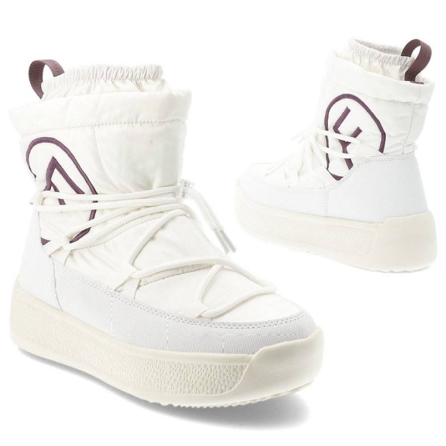 Białe Śniegowce Filippo Ciepłe Buty Damskie Na Platformie