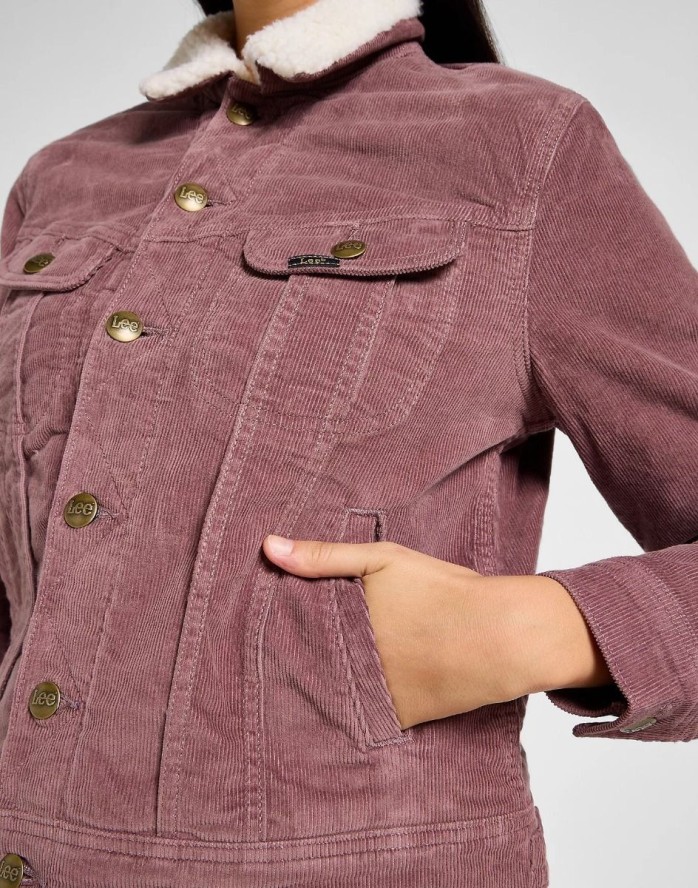 LEE DAMSKA KURTKA JEANSOWA LEE SHERPA RIDER JKT DREAMY MAUVE 112355172