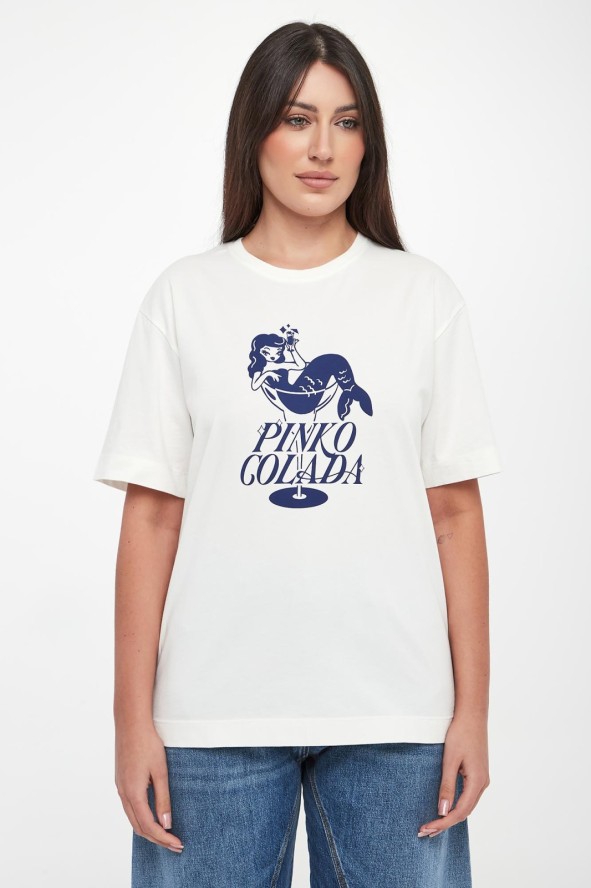 T-shirt damski z grafiką Strepitoso PINKO