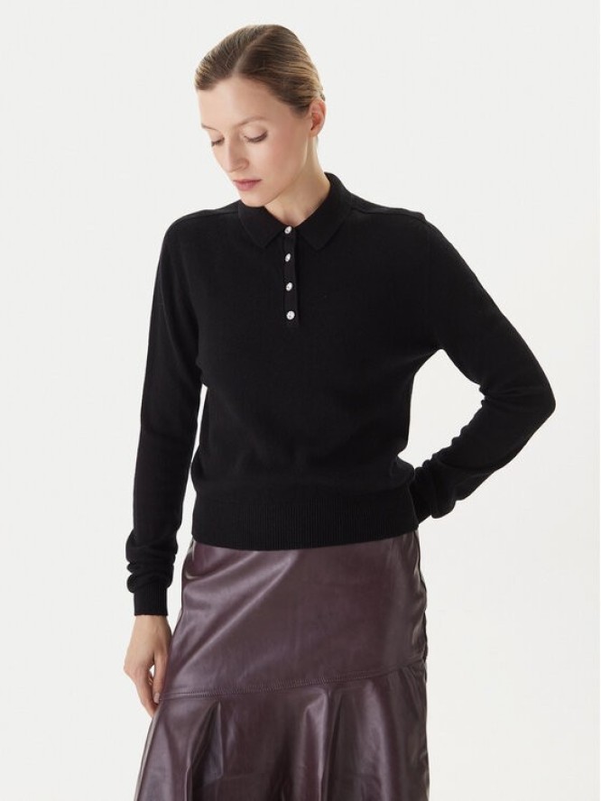 KAOS Sweter RI1KT019 Czarny Regular Fit