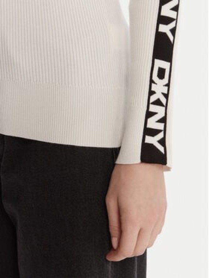DKNY Sweter P5MSAY01 Écru Slim Fit