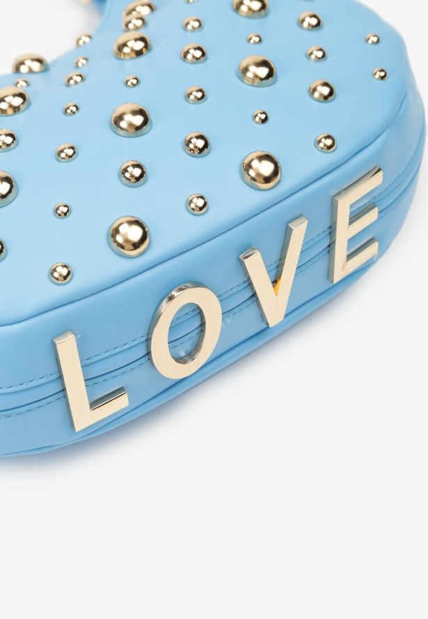 Niebieska Torebka na Ramię z Odpinanym Paskiem na Suwak Maristela