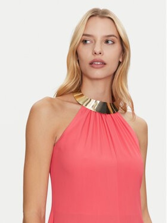 Simona Corsellini Sukienka koktajlowa P25CPAB01601 Koralowy Regular Fit