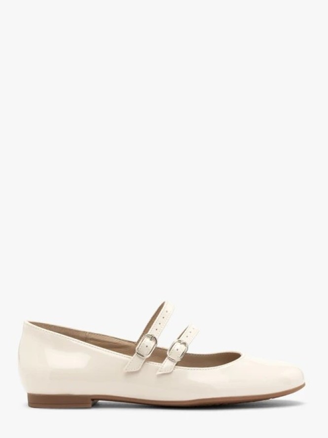 Lakierowane baleriny z dwoma paskami