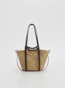 Pleciona torebka handmade - ciemnobrązowy