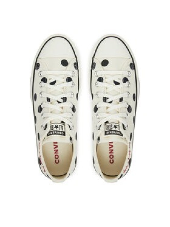 Converse Trampki Chuck Taylor All Star Lift Platform Polka Dots A10689C Beżowy