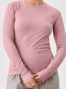 Prążkowana bluzka - różowy