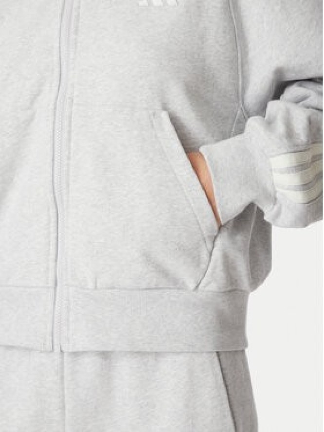 adidas Bluza Kit 3-Stripes Full Zip Hoodie KV9879 Szary Regular Fit