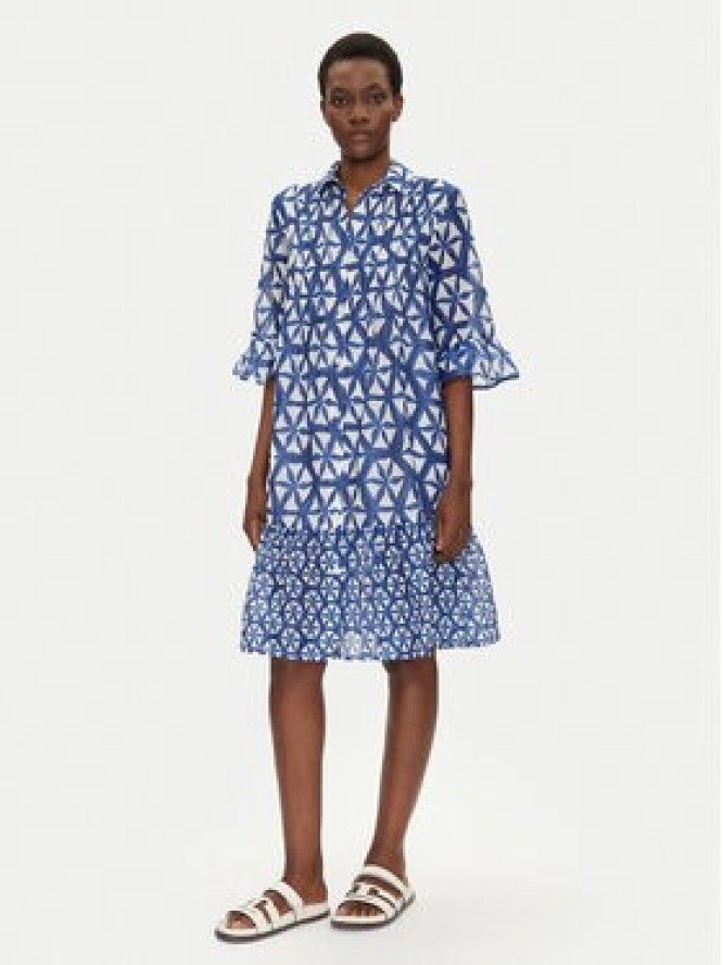 Iconique Sukienka koszulowa IC25-087 Niebieski Relaxed Fit