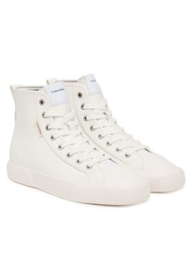 Calvin Klein Trampki Vulc Lace Up Hightop Lth HW0HW03076 Biały