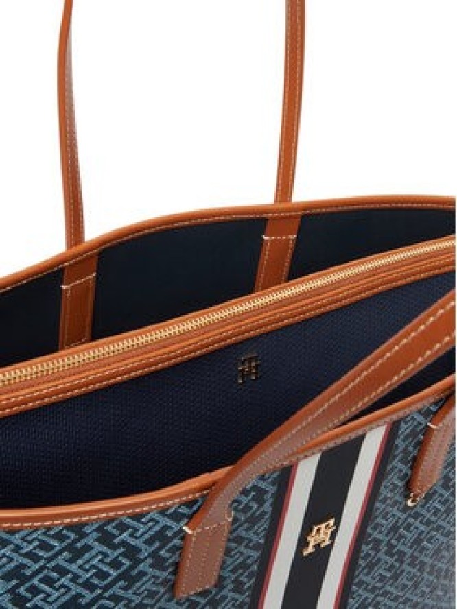 Tommy Hilfiger Torebka Th Monoplay Tote Stripe Le AW0AW18390 Niebieski