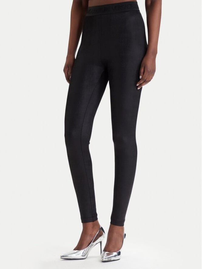 Versace Jeans Couture Legginsy 80HAC101 J0064 Czarny Slim Fit