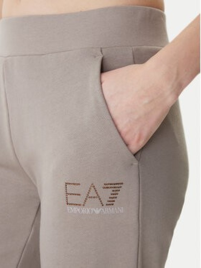 EA7 Emporio Armani Spodnie dresowe 7W000538 AF15831 Brązowy Regular Fit
