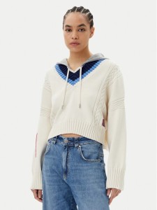 PINKO Sweter Breithorn Maglia 104621 Écru Relaxed Fit