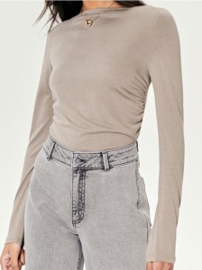 Bluzka z długimi rękawami - beżowy