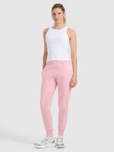 4F Spodnie dresowe joggery damskie - różowe L