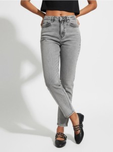 Jeansy mom fit - szary