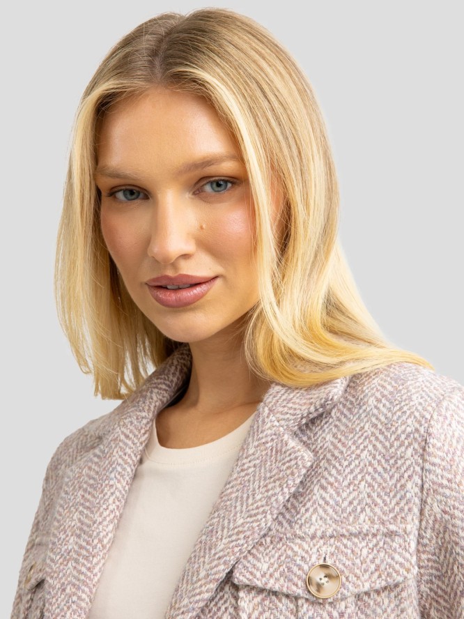 Kurtka damska z dodatkiem wełny różowa Merta 000