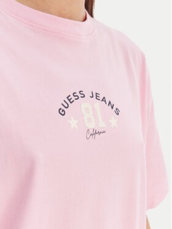 Guess Jeans T-Shirt W6RI20 K8HM0 Różowy Oversize