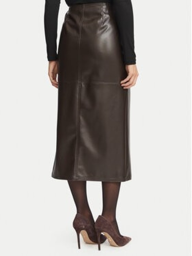 Marella Spódnica z imitacji skóry Emme by Marella Utile 2625776012 Brązowy ciemny Regular Fit