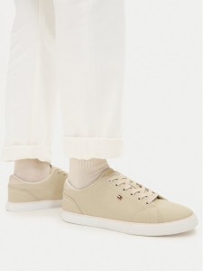 Tommy Hilfiger Sneakersy Th Low Profile Vulc Canvas FW0FW09102 Beżowy