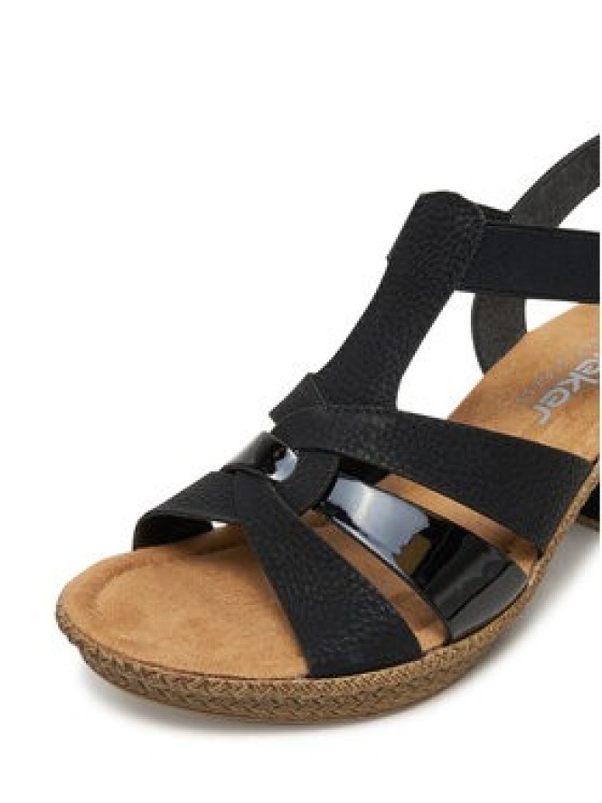 Rieker Sandały 665K3-00 Czarny