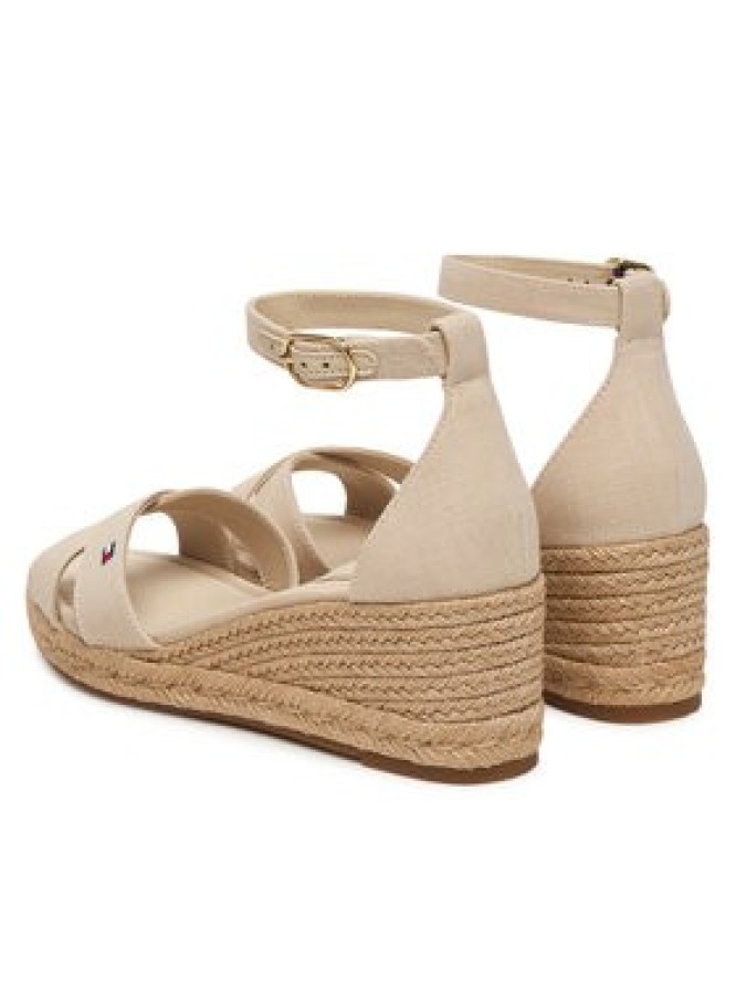 Tommy Hilfiger Espadryle Mid Wedge Espad X Cross FW0FW09332 Beżowy